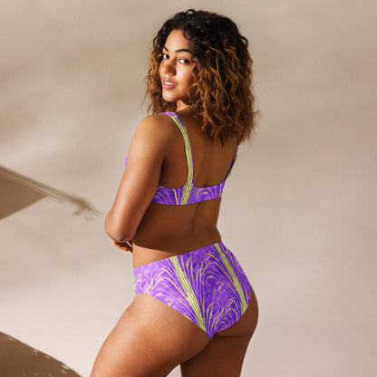 High Grass Purple High-Waisted Bikini