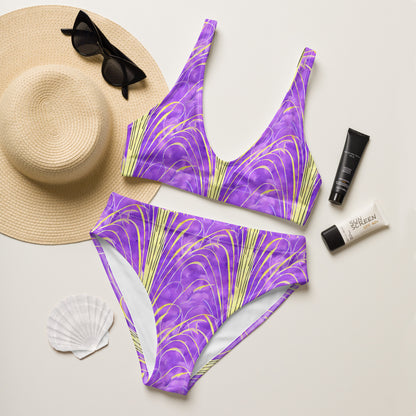 High Grass Purple High-Waisted Bikini