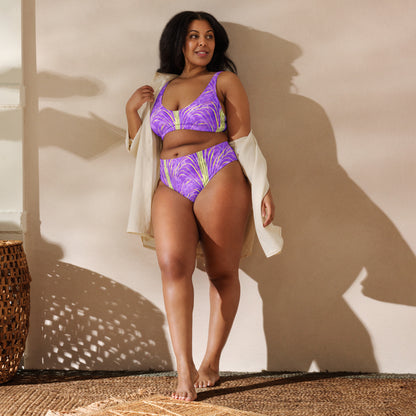 High Grass Purple High-Waisted Bikini