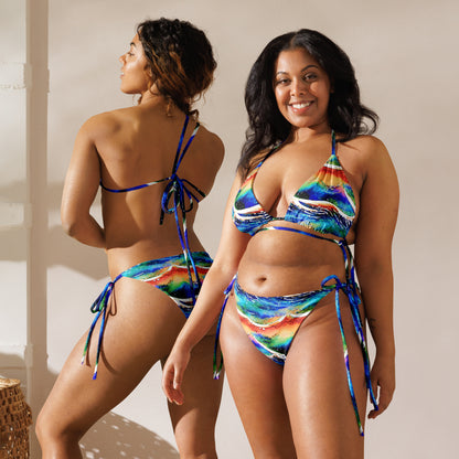 Rainbow Wave Reflections String Bikini