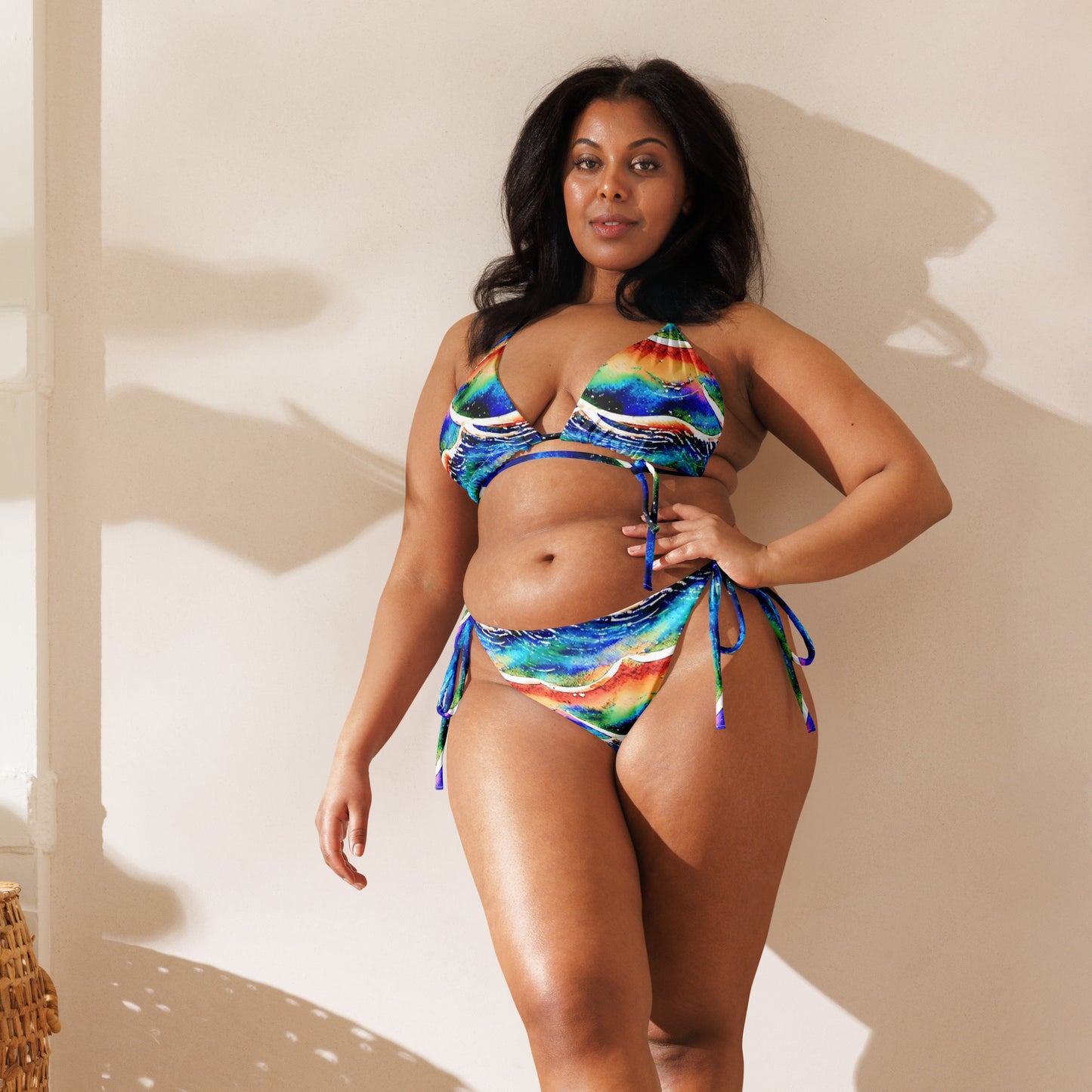 Rainbow Wave Reflections String Bikini