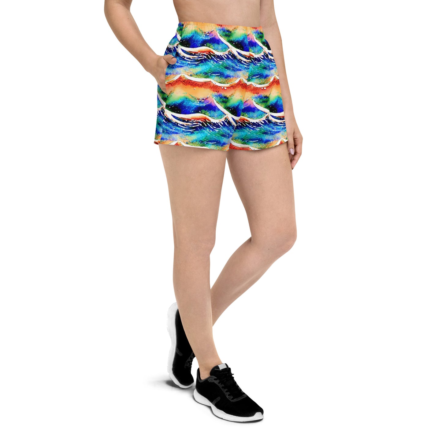Rainbow Wave Reflections Women’s Athletic Shorts