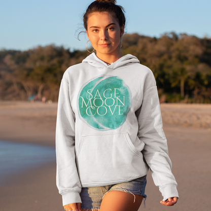 Sage Moon Cove Logo Hoodie Sweatshirt (Teal Green Logo)
