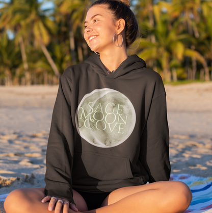 Sage Moon Cove Logo Hoodie Sweatshirt (Sage Green Logo)