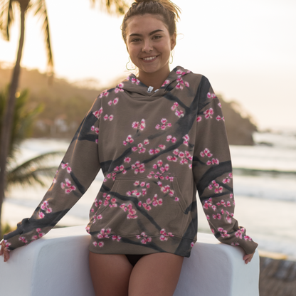 Cherry Blossoms Beach Hoodie Cozy Sweatshirt