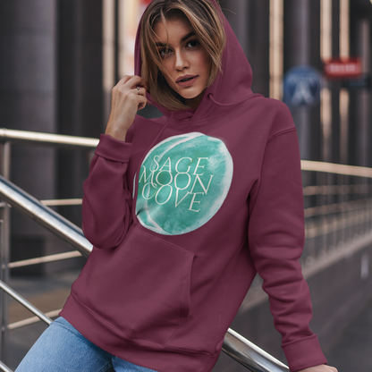 Sage Moon Cove Logo Hoodie Sweatshirt (Teal Green Logo)