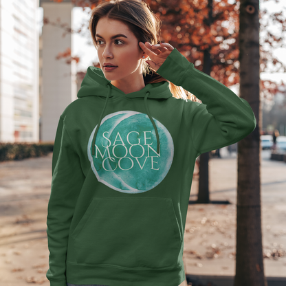 Sage Moon Cove Logo Hoodie Sweatshirt (Teal Green Logo)
