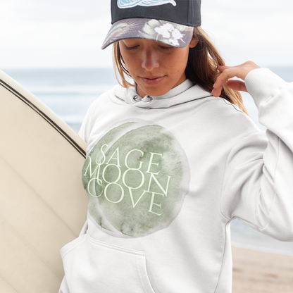 Sage Moon Cove Logo Hoodie Sweatshirt (Sage Green Logo)