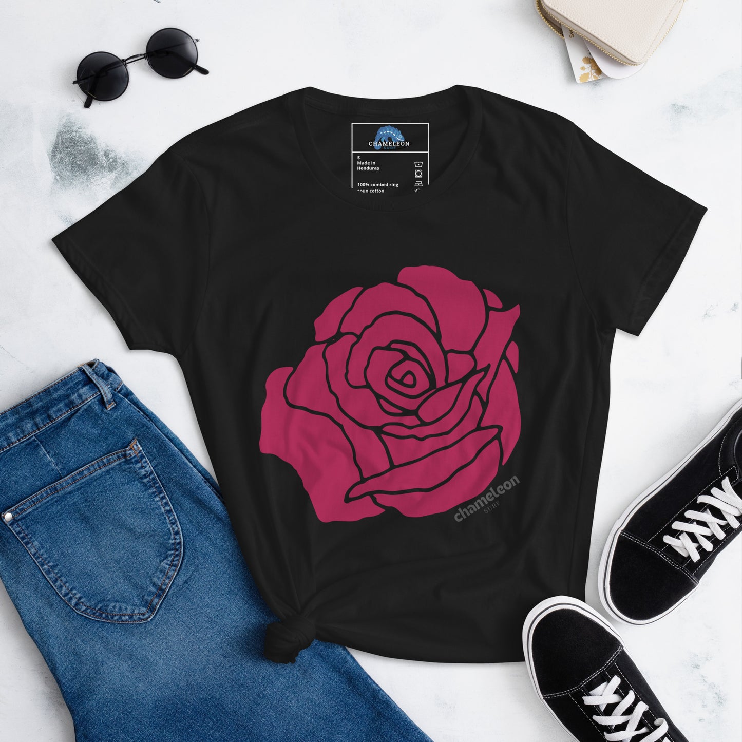 Pink Rose Women's Short Sleeve T-Shirt