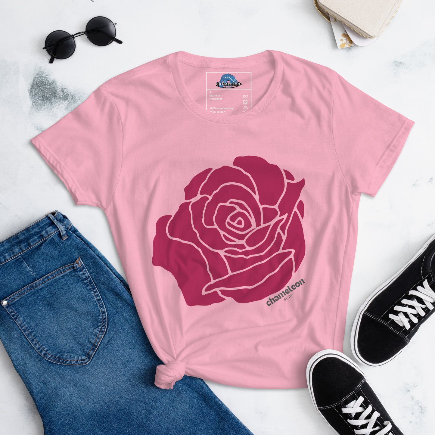 Pink Rose Women's Short Sleeve T-Shirt