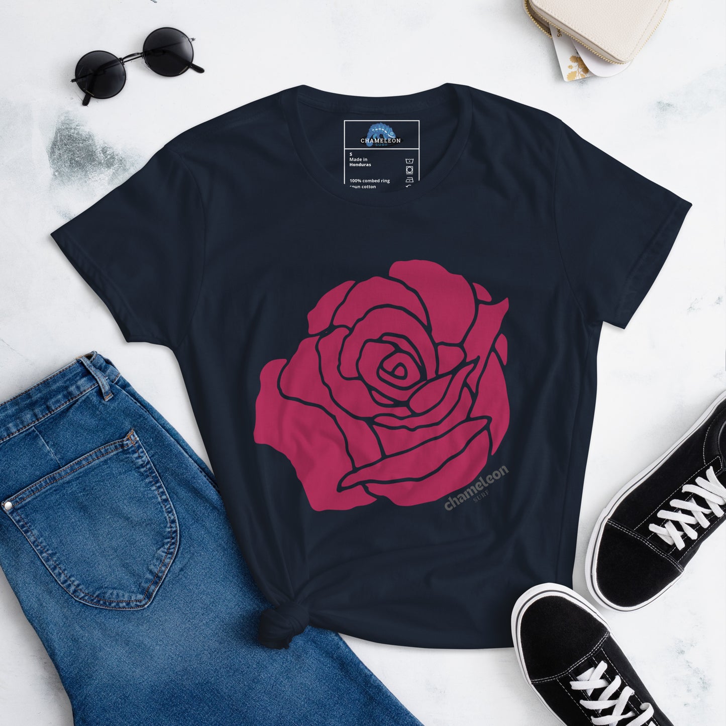 Pink Rose Women's Short Sleeve T-Shirt